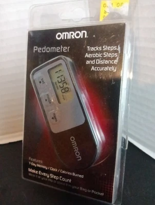 Omron HJ-321 Black Pedometer Step Counter Distance Calories & Clip-On Holder New - Image 1 of 4