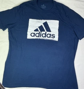 Adidas Amplifier T-Shirt Navy Large Graphic Logo Size 2XL Tall - Bild 1 von 5