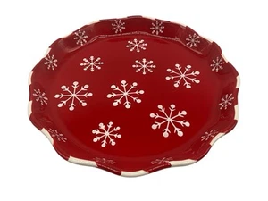 Temptations by Tara Red Snowflake NEW 8" Dessert or Salad Plate MCM Collectible - Picture 1 of 18