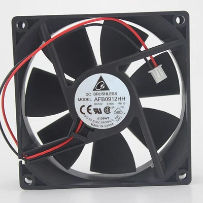 For DELTA AFB0912HH 0.40A 12V 90*90*25mm 9CM 2PIN Double ball case cooling fan - Image 1 of 4
