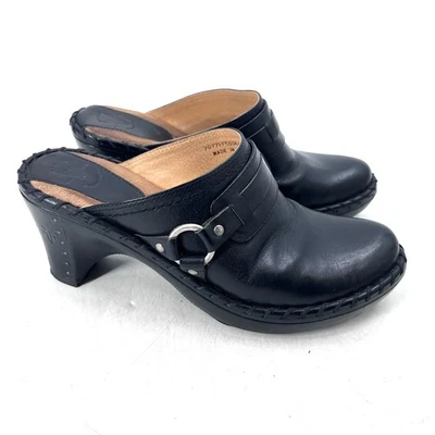 FRYE Charlotte Cuero Negro Arnés Correa Zuecos Mula Zapatos Sin Cordones Para Mujer 7.5 Foto 1 de 4