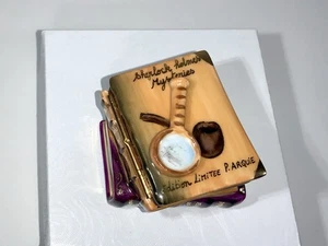 Limoges France Sherlock Holmes Mysteries Books Pipe Magnifying Glass COA MIB - Picture 1 of 10