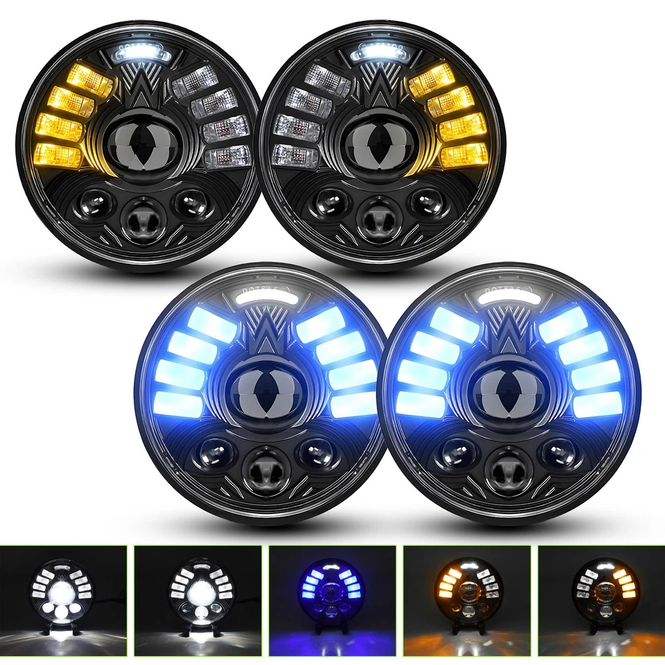 4PCS 5.75" 5-3/4 LED Headlights For Audi 100 Series LS GL Base Sedan 1971-1977 - Image 1 of 4