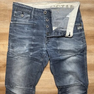G Star RAW Jeans Men 32x34 Blue Navy Jack Loose Tapered Cotton Button Fly Denim - Picture 1 of 13