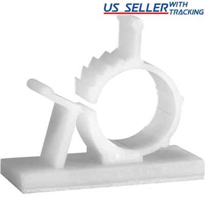 25x Clips de Cable Adhesivo Organizador de Gestión de Cable Soportes de Alambre Abrazadera de 0.6" Blanco Foto 1 de 3