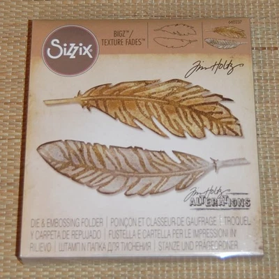 Sizzix BIGZ Tim Holtz Feather Duo Die & Embossing Folder NEW 660237 #D1 - Image 1 of 2