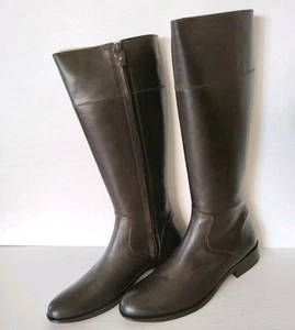 COUNTRY ROAD Carla Biker Knee High Boots Flat Sz 40 Riding BNWT Brown Leather - Picture 1 of 13