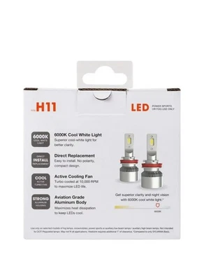 Sylvania: H11 6000K LED Powersport Headlight Bulbs for Off-Road Use (2 Pack) - Image 1 of 4