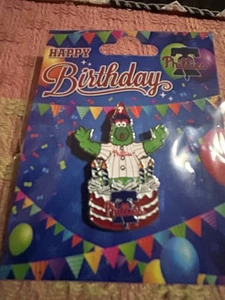 2025 Phillie Phanatic "Happy Birthday Cake" Collectible Pin CBP Exclusive - Picture 1 of 1