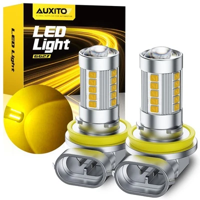 AUXITO H11 LED Front Fog Driving Low Beam Bulb Super Bright YELLOW Free Return - Image 1 of 4