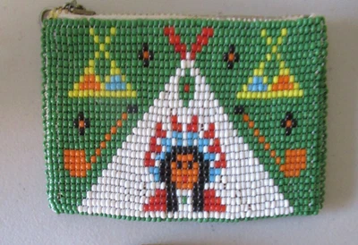 BOLSA TROCA DE CONTAS DE SEMENTES - 4 X 3 POLEGADAS - INSPIRADA NATIVA AMERICANA - Imagem 1 de 2