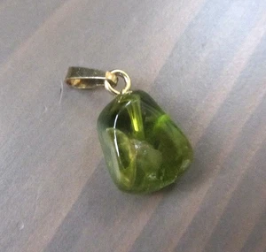 kleiner Peridot Anhänger Silber 925, vergoldet - Bild 1 von 3
