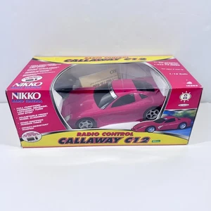 Vintage 49 MHz Nikko Callaway C12 1:16 RC Car Red w/ Box 162363 Tested & Works! - Picture 1 of 13