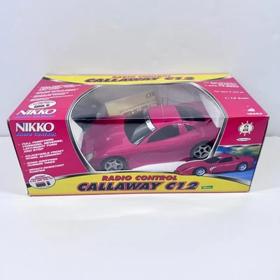 Vintage 49 MHz Nikko Callaway C12 1:16 RC Car Red w/ Box 162363 Tested & Works! - Image 1 of 4
