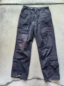 Vintage Wu-Tang Clan Wu-Wear Cargo Paratrooper Pants Black Size 32 Rare HipHop - Picture 1 of 12