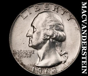 Cuarto de dólar Washington 1963-D - gema de elección brillante sin circular brillante #D2492 - Imagen 1 de 2