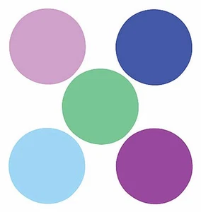 Polka Dots 25 Retro Dot Round Blue Purple Green Wallies Circle Cutout Decal Wall - Picture 1 of 3