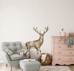 Calcomanía de pared de ciervo alce bosque bosque animal extraíble vivero pegatina de pared decoración - Imagen 1 de 7