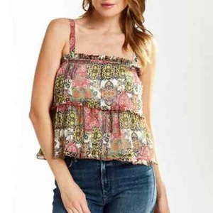 Drew Charlie Paisley Tank Sleeveless Blouse in Raspberry NWT Size Small - Picture 1 of 8