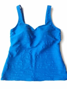 Lands End Tankini Badeoberteil Damen Größe 10 royalblau strukturiert Badeanzug nur Oberteil - Bild 1 von 6