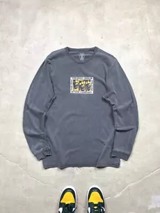 Vntg Volcom Stone Company Washed Longsleeve Tee Surf Style Gray M Size - Picture 1 of 10