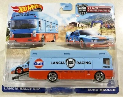 Camión Euro Hot Wheels Gulf Racing Team Transport Lancia 037 2021 nuevo  Foto 1 de 2