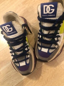 Dolce and Gabbana sneakers, with 2 style Blue Rope/ White DG laces Head Turners - Picture 1 of 7