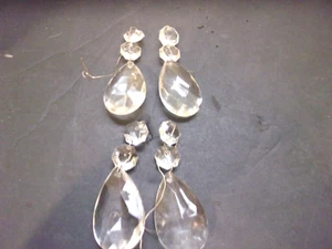 4 ANTIQUE VINTAGE 3" LONG WITH 2 CRYSTAL BEADS PRISM IN BOX BOX #5 - Picture 1 of 4