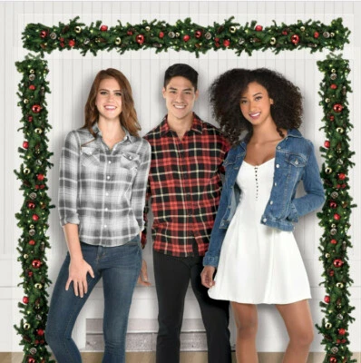 PINE GARLAND Scene Setter Christmas holiday party wall decor 3pcs BACKDROP  - Image 1 of 2