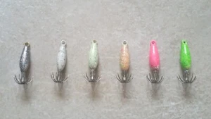 NWF Custom .6 oz / 15gm Glow or UV Coated  Jig sinker Lure for Calamari squid !! - Picture 1 of 17