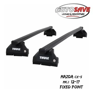 Thule Steel SquareBar Evo Roof Bars Set to fit Mazda CX-5 Mk.1 12-17 Fixed Point - Picture 1 of 1