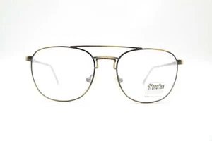 Vintage Sferoflex 829 Messing Schwarz oval Brille Brillengestell eyeglasses NOS - Picture 1 of 6