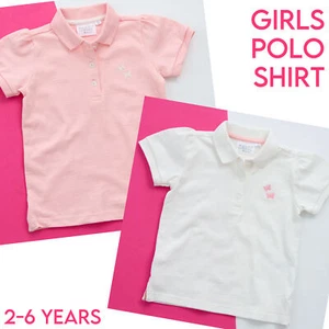 Niños Niñas Polo Mariposa Camiseta Algodón Mangas Cortas Top Talla 2-6 Años - Imagen 1 de 9