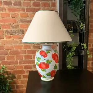 Bassano Ceramic Table Lamp Handpainted Tomatoes Motif Unique 67 CM from Italy - Picture 1 of 9