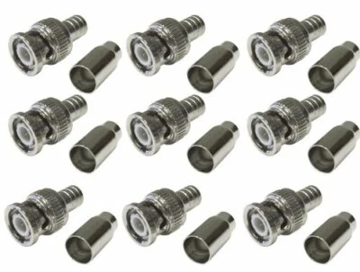 10pcs BNC Male Crimp Connector For Siamase RG 59 Cable for CCTV Security Camera - Image 1 of 4