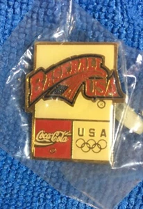 Baseball Olympic Pin Badge Barcelona 1992 Coca Cola - Picture 1 of 2