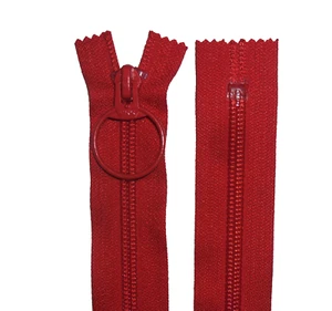 YKK, Schleife Reißverschlussschieber Reißverschluss, Rot, 23.5 "/ 60 CM, Nylon, - Bild 1 von 2