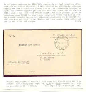 POLAND -WW II 1946-6-27 -CV -FPO 118 TO POLISH RED CROSS IN ITALY -F/VF  - Picture 1 of 1