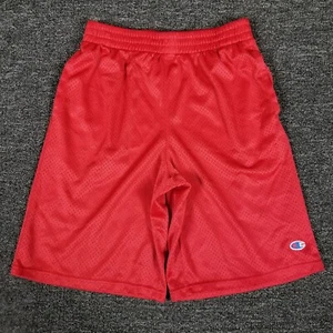 Champion Basketball Shorts Boys Large Red Mesh Gym Athletic Elastic Waist 24x9.5 - Picture 1 of 12