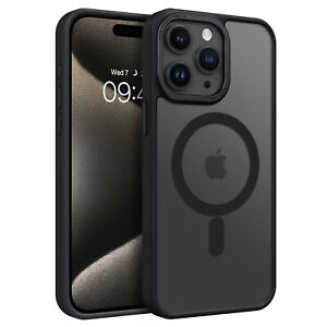 Housse de téléphone magnétique robuste hybride robuste pour iPhone 15 Pro Max antichoc MagSafe