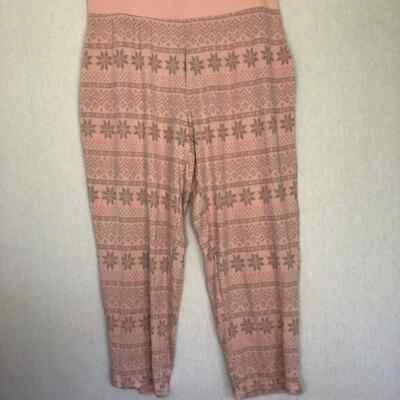 Charter Club winter Fairisle pajama pants 1X pink/grey - Image 1 of 4