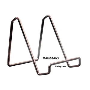 4" MAHOGANY PLATE BOOK ART TILE STAND Square Wire Display EASEL QUALITY ITEM - Picture 1 of 4