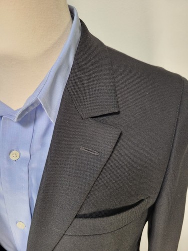 SAINT LAURENT (YSL) Cappotto sportivo Saint Laurent YSL nero 2 bottoni US 40 R polsini chirurgici moderno EU52