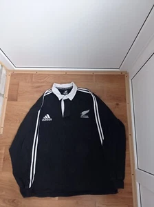 Vintage 90s Adidas All Blacks Rugby Shirt Long Sleeve Jersey Supporter XL Player - Picture 1 of 10