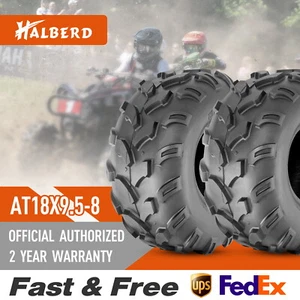 Set 2 18x9.50-8 Sport UTV ATV Tires 4Ply 18x9.5x8 All Terrain Mud Tyres Tubeless - Picture 1 of 10