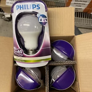 4 X Philips LED 9W = 60W Watt E27 Large Big Screw Frosted Globe Bulb . - Picture 1 of 5