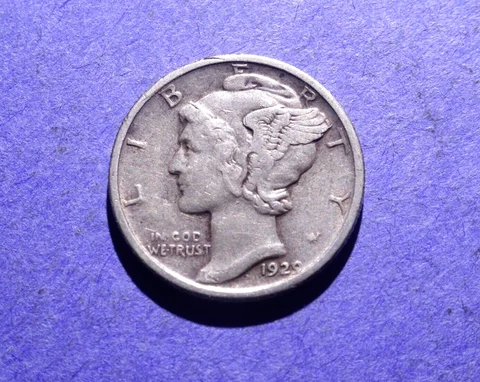1929 Mercury Dime  XF Cover