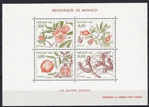 Monaco 1989 Yvert S/S #44 Die 4 Jahreszeiten der Granatapfelflora postfrisch-sehr guter Zustand - Bild 1 von 1