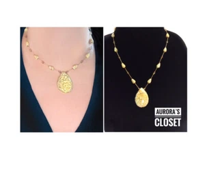Debby Reid Yellow Crushed Abalone Necklace Pendant $80 - Picture 1 of 6