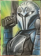2018 Topps Star Wars Black White Bo-Katan Kryze Sketch Card 1/1 Mohammad Jilani